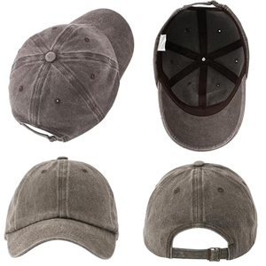 Unisex Vintage Fashion Adjustable Twill Cotton 6-Panel Baseball <b>Cap</b> Custom Bleached Plain Unstructured Washed for Camping <b>Hiking</b> - Product Image 4