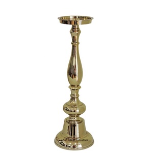 Bougeoir pilier en métal créatif simple pour la décoration de table de la maison et de l'hôtel ensemble de bougeoirs or et argent - Product Image 4