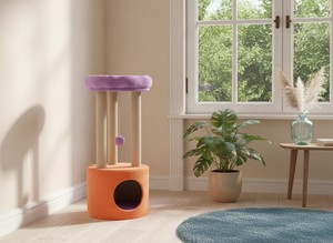 Griffoir Amistar de haute qualité avec fausse fourrure et une hauteur de 95 cm pour chats et chatons de toutes races et tailles - Product Image 5