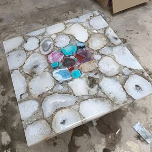 Plateau de table en agate de qualité supérieure, belle pierre naturelle sculptée, taille personnalisée pour la décoration moderne de la maison, design élégant et durable - Product Image 2