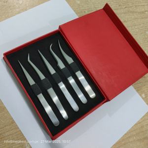 Tweezers for Eyelash Extension Tweezers Set Straight and Sharp Pointed Tip 5.0" Beauty Care Eyelash Tweezers Set - Product Image 1