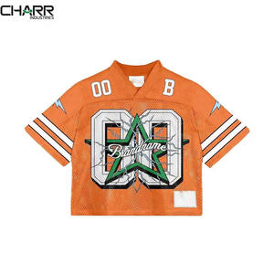 Mode Football recadrée maillot manches rayé sport maille maillot haut court maille Football maillot haut court manches courtes maille - Product Image 5