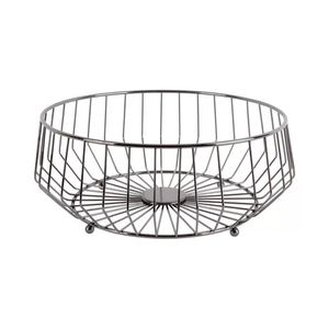 Cesta de frutas metálica con estructura de alambre minimalista que aporta un toque sofisticado al diseño de la encimera de la cocina. - Product Image 6