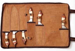 ชุดมีดทำครัวเหล็กดามัสกัสทำจากสแตนเลสคมพิเศษมีดม้วนหนังกระเป๋า OEM - Product Image 3