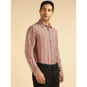 Amanush <b>Men's</b> Multicolor Nylon Striped Casual Shirt Full Sleeve Spread Collar Collar Breathable Summer Wear <b>Mens</b> Wear Shirts - Product Image 5