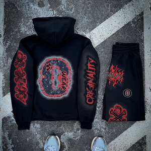<b>Men</b> Tracksuit Custom Graphic Digital Sportswear Heavyweight Oversized Sweatsuits 100%Cotton Streetwear Flared Tracksuits for <b>Men</b> - Product Image 4