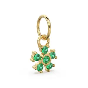 Colgante Redondo de Oro Amarillo de 14k Hecho a Mano con Engaste de Diamantes y Racimo de Rubíes Naturales, Regalo para Uso Diario - Product Image 6