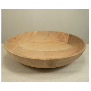 Bol de service en bois fini brun mat Vaisselle Bol en bois de service à salade - Product Image 6