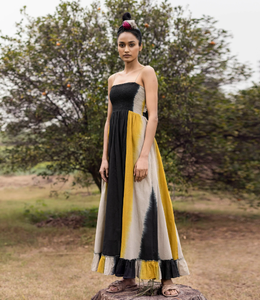 Vestido largo informal acampanado para mujer, largo hasta el tobillo, multicolor - Product Image 4