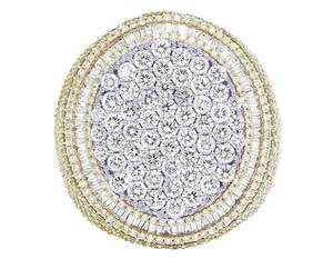 Elegante anillo de forma redonda de oro amarillo de 10K con diamantes cultivados en laboratorio, joyería de lujo helada para hombres - Product Image 5