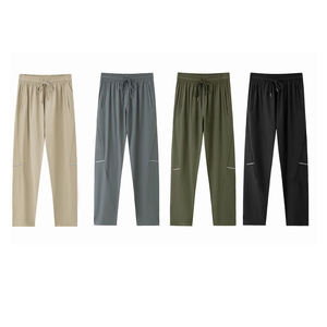 Pantalon de course de gymnastique à séchage rapide solide et respirant pour hommes, pantalon de survêtement léger en polyester personnalisé, pantalon de sport avec cordon de serrage - Product Image 1