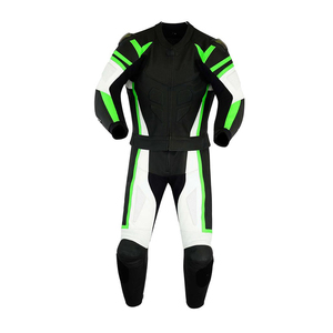 Traje de carreras de motocicleta de una pieza en color sólido y talla grande, traje de carreras de cuero vacuno para hombre con diseño personalizado. - Product Image 4