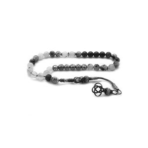 1000 in argento Sterling Kazaz con nappe sfera di quarzo pietra naturale perline di preghiera con il nome scritto 101002018 - Product Image 1