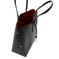 Tas Kulit Tote Hitam Monogram dengan Desain Kustom Bergaya Populer, Pegangan Ganda, Penutup Kancing Magnet, Set Tas Kulit
