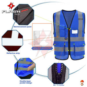 Gilet de sécurité réfléchissant avec poches, fermeture éclair, haute visibilité, classe 1 ANSI, EN ISO 20471, imperméable, logo personnalisé, OEM, gilet pour homme - Product Image 2