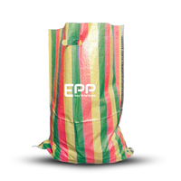 Gran oferta, bolsa tejida de polipropileno PP impresa personalizada, saco de compras de 5 kg, 10 kg, 25kg, sacos de PP de Vietnam con asas de corte en D