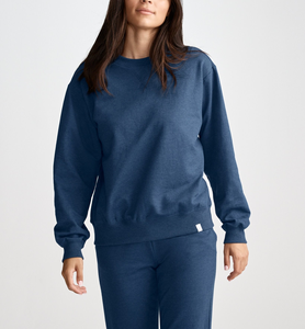 Venta al por mayor sudaderas de mujer precio bajo 380 calidad GSM cepillado interior mezcla de poliéster/algodón polar relajado Regular Fit cuello redondo - Product Image 5