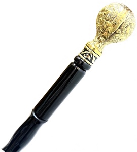 Bastón de Lujo Vintage de 3 Secciones, Mango de Madera Tallada en Latón Macizo, Elegante, Duradero, Antideslizante, Ajustable, Ligero, para Personas Mayores - Product Image 2