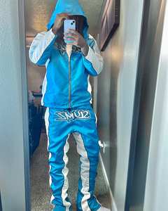 Ensemble coupe-vent OEM, fabrication sur mesure, logo brodé réfléchissant, veste légère en nylon zippée, survêtement 100% nylon pour hommes - Product Image 3