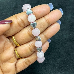 <b>Rose</b> <b>Quartz</b> <b>Heart</b> Charm Bead 8mm Adjustable Beads Cheap Wholesale Stretch Bracelets for Men Women Fashionable Gifts for Him Her - Product Image 4