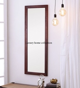 Antique style wooden <b>mirror</b> <b>frame</b> with hand carved floral design for elegant bedroom dressing room wall <b>mirrors</b> - Product Image 3