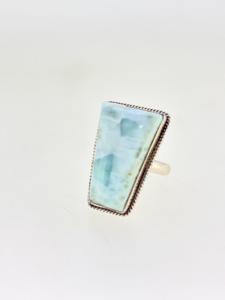 สินค้ามาใหม่925แข็งเงินสเตอร์ลิงแท้รูปพีระมิดลาริมาร์แท้ทรงพีระมิดตัดตัวหนาหนามเตยฝังแหวนเครื่องประดับชั้นดี - Product Image 2