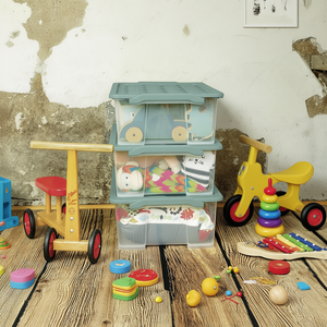 Rotho Storage Box Evo Safe Kids Toy Organizer Stackable Transparent <b>Container</b> With <b>Lid</b> For Childroom Use - Product Image 3