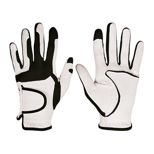 Guantes de Golf Blancos y Verdes, Transpirables, de Malla Antideslizante, de Cuero Genuino, Unisex, Deportivos, con Cierre de Gancho y Bucle - Product Image 4