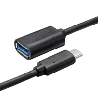 Kabel pengisi daya Cepat USB 3.0 Tipe C, kabel PVC OD 4.3mm, 1M, USB 3.0 wanita ke Tipe C pria