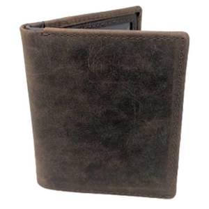 กระเป๋าสตางค์แฟชั่นลำลองหนังแท้แบบพกพาสำหรับผู้ชายมีช่องใส่บัตรดีไซน์สองพับ - Product Image 1