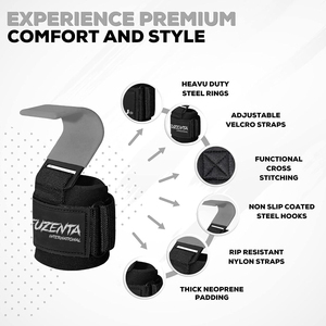 Gancho de levantamiento de pesas de Metal duradero acolchado suave de Color personalizado, gancho de levantamiento de potencia para ejercicio, gimnasio, gancho de correas de neopreno personalizado - Product Image 4