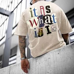 280g 100% coton surdimensionné t-shirt épaule grande taille sérigraphie logo personnalisé t-shirt pour hommes téléchargé par robe de sport - Product Image 3