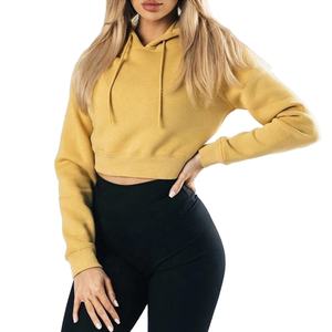 Top élégant femmes de haute qualité anti-boulochage haut court sweats à capuche respirant hiver sweat avec logo avant et col à capuche - Product Image 1