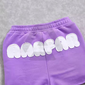 Cotton 2 Piece Set Tracksuit Long Sleeve <b>Zip</b> up Puff Printing Logo Hoodie And <b>Short</b> Set For Women BY AMAZING INDUSTRIES - Product Image 4