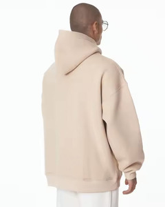 Sudadera con capucha básica Beige de gran tamaño para hombre, ropa de calle de algodón 100%, Sudadera con capucha OEM de calidad superior para hombre - Product Image 4