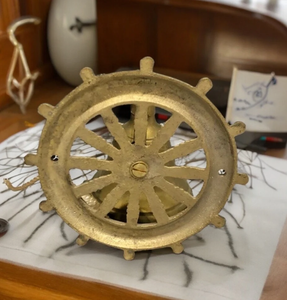 Trendy Vintage Nautical Brass Bell <b>Ship</b> <b>Wheel</b> Style Coastal Kitchen Wall Decor Quality Best Nautical <b>Ship</b> <b>Wheel</b> Handmade Decor - Product Image 2
