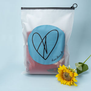 Sac refermable en LDPE recyclable avec valve, design givré transparent personnalisable, fermeture à glissière pour vêtements, emballage alimentaire, soie - Product Image 5