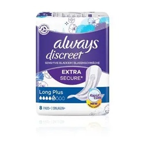 Serviettes d'incontinence Always Discreet, absorption extra forte, longueur longue, 90 unités - Product Image 2