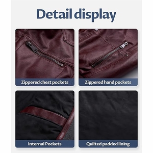 Chaqueta bomber de piel de oveja personalizada de Calidad única Chaqueta de cuero de alta calidad - Product Image 5