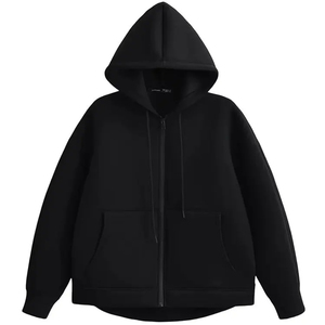 Ladies Cotton Fleece Zipper Hoodie Warm Thick <b>Zip</b> <b>Up</b> <b>Jacket</b> Soft Fabric With Long Sleeves And Pocket Perfect For Daily Outfits - Product Image 1