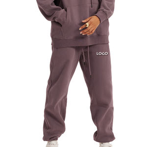 Pantalones deportivos transpirables para hombre, con cordón elástico en la cintura, holgados, rectos, informales, gruesos, tipo suéter. - Product Image 3