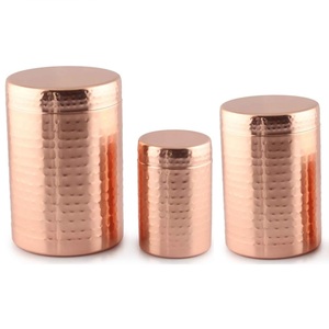 Modern Minimalist Stainless Steel Hammered <b>Storage</b> Jar Set Silver Cylindrical <b>Containers</b> <b>for</b> Kitchen Use - Product Image 2