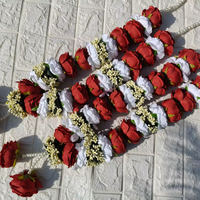 Paire de Varmala Florales Artificielles avec Couronne de Perles et Roses pour Bébé, Guirlande de Mariage, Collier d'Honneur pour Cérémonie, Fournitures pour Événements et Réceptions