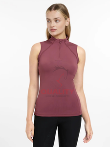 Capa base de equitación para mujer de primera calidad, venta al por mayor, diseño moderno, tejido elástico transpirable, capa de entrenamiento cómoda ecuestre - Product Image 4