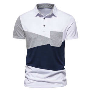 Chemise Homme Chic Anti-Plis à Manches Courtes en Maille Imprimée avec Panneaux Multicolores – Tenue Décontractée en Polyester/Coton de Haute Qualité - Product Image 1