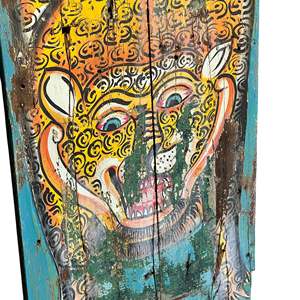 Vintage <b>Rustic</b> <b>Wooden</b> Tiger Panel Wall Art Vertical Design for Easy Hanging - Product Image 5