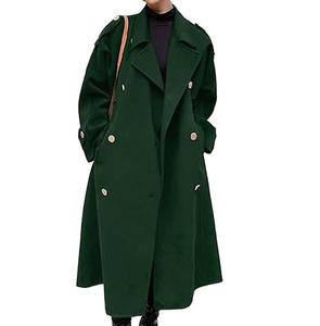 Womens Trench Coats 100% Wool Double-Breasted Stylish Trench Jackets Spring Autumn Winter Thick Loose Overcoats Breathable - Product Image 1