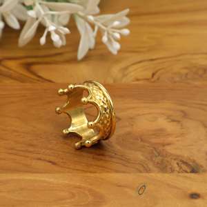 Gold Crown <b>Ring</b> Princess Band Royal <b>Statement</b> Queen Jewelry Gift for Her, Minimalist women accessories. - Product Image 2