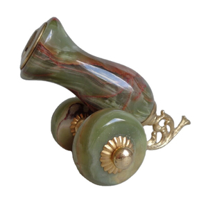 Escultura de Cañón de Mármol Ónix Raro, Hecha a Mano con Piedra Natural, Decorativa y Coleccionable - Product Image 1