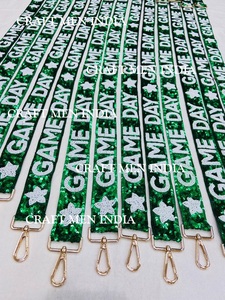 Venta caliente correas de cuentas personalizadas creativas hechas a mano lentejuelas estrella forrada bolsa de algodón gancho Cierre de bucle diseño plegable para la universidad - Product Image 3